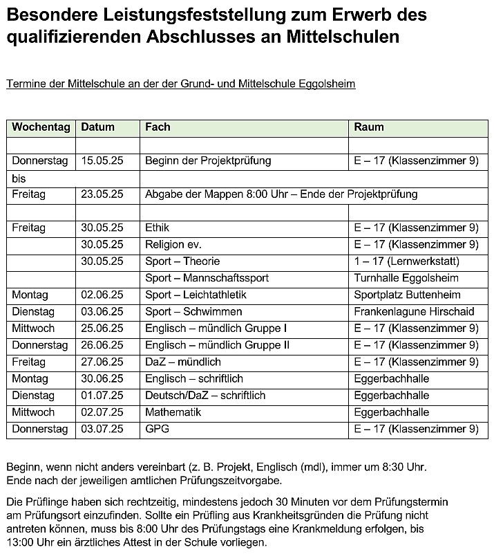 Terminplan QA 2025